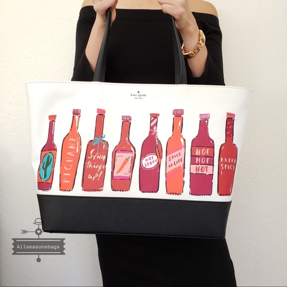 NWT KATE SPADE HOT SAUCE REMMI TOTE BLACK BAG - Picture 2 of 8